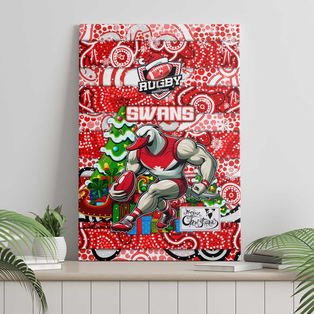 Swans Football Merry Christmas Canvas Wall Art Indigenous Australian Art