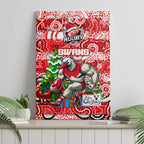 Swans Football Merry Christmas Canvas Wall Art Indigenous Australian Art