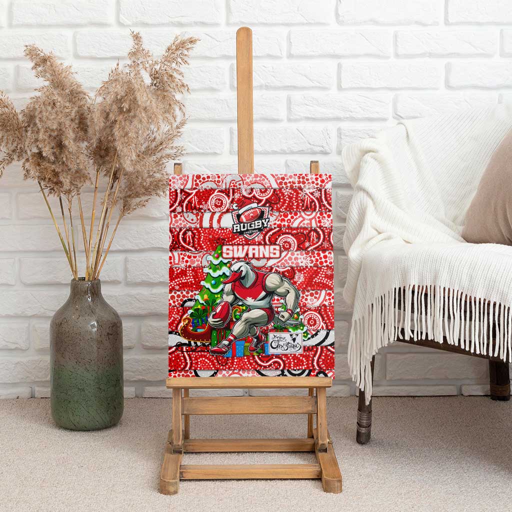 Swans Football Merry Christmas Canvas Wall Art Indigenous Australian Art