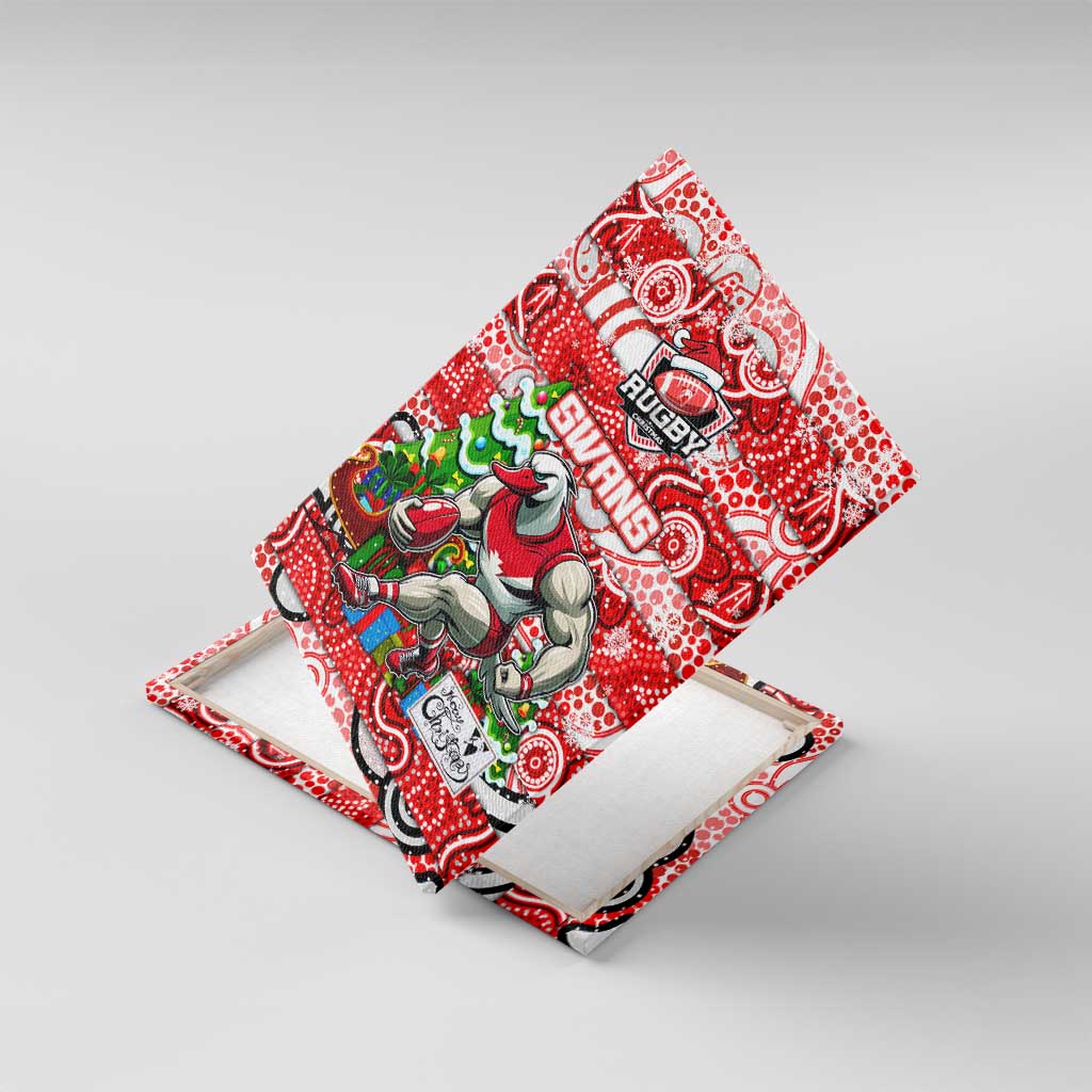 Swans Football Merry Christmas Canvas Wall Art Indigenous Australian Art