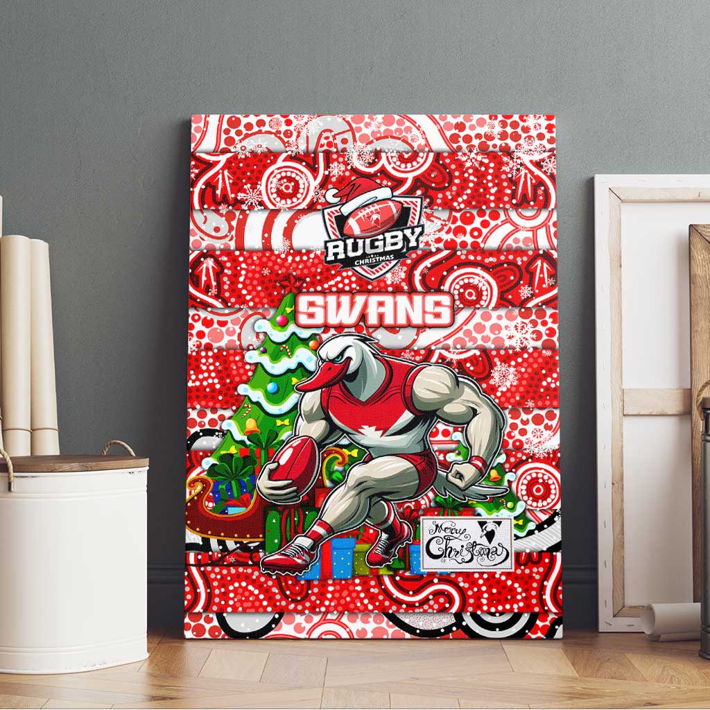 Swans Football Merry Christmas Canvas Wall Art Indigenous Australian Art