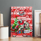 Swans Football Merry Christmas Canvas Wall Art Indigenous Australian Art
