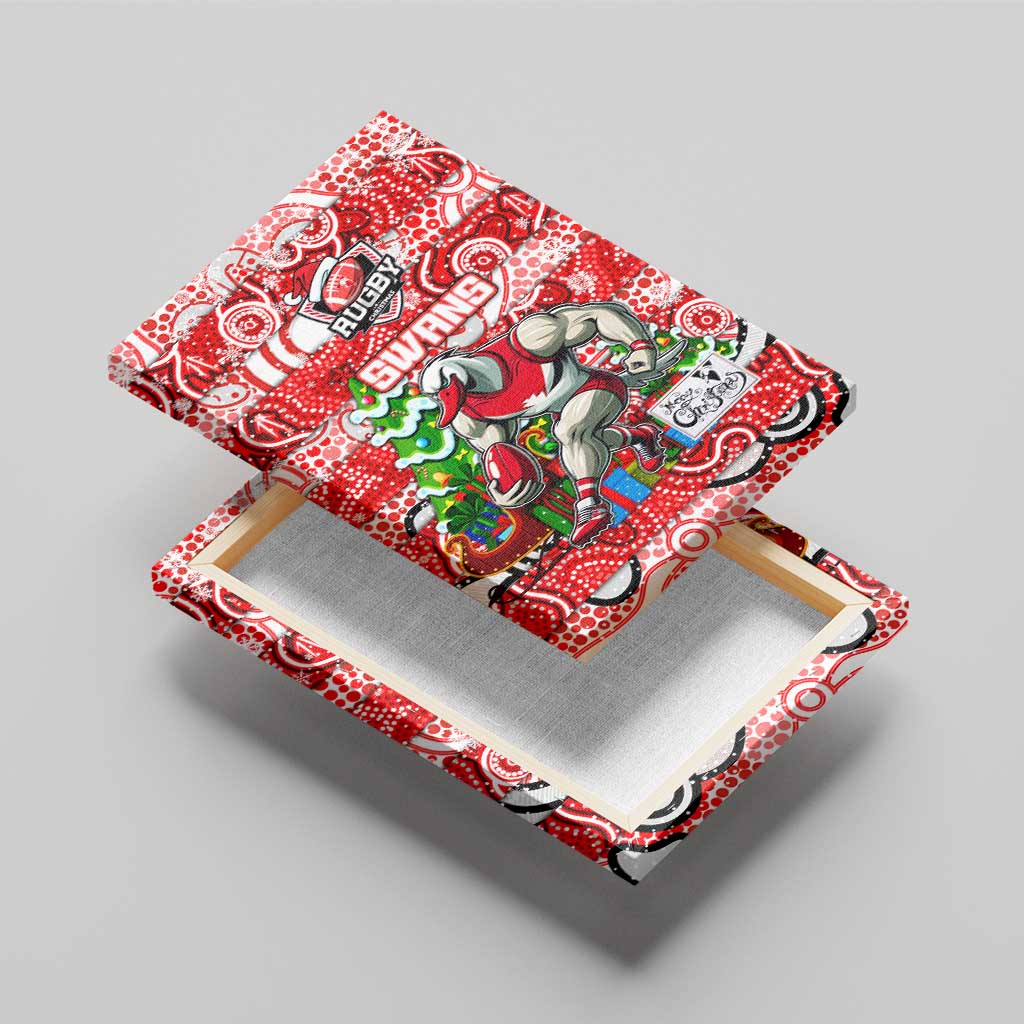 Swans Football Merry Christmas Canvas Wall Art Indigenous Australian Art