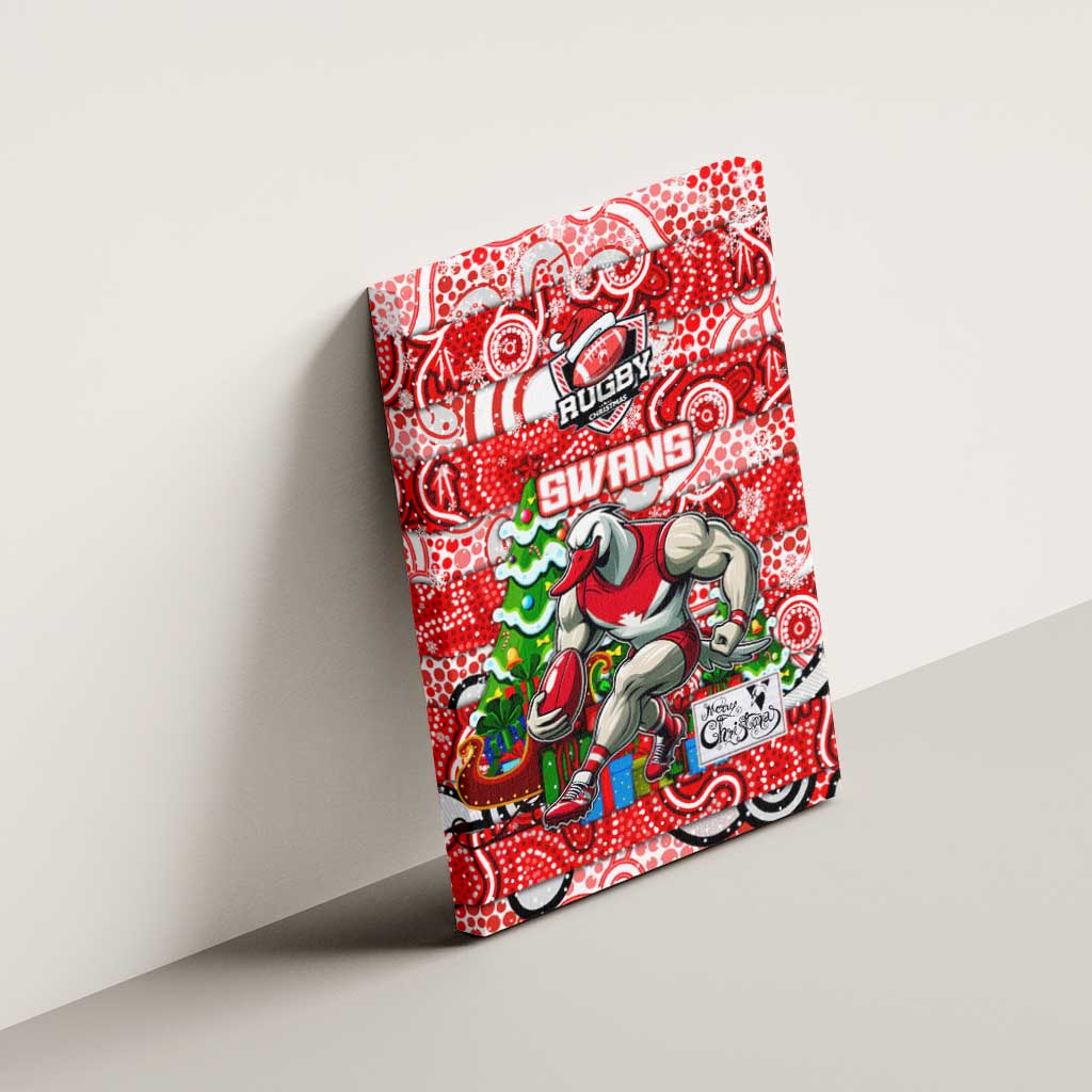 Swans Football Merry Christmas Canvas Wall Art Indigenous Australian Art