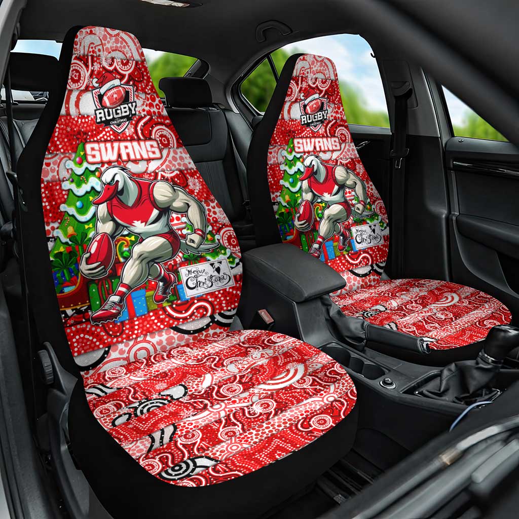 Swans Football Merry Christmas Car Seat Cover Indigenous Australian Art