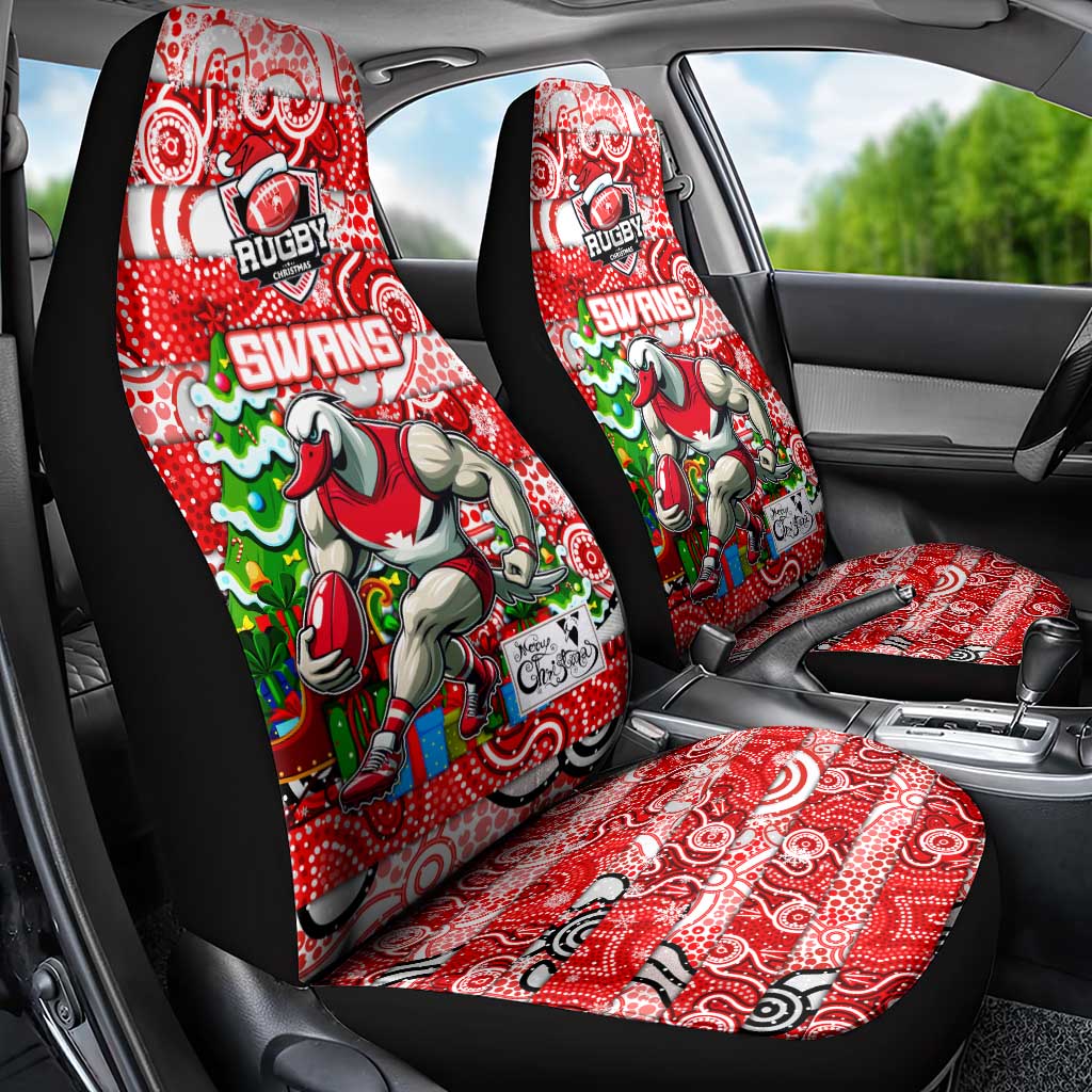 Swans Football Merry Christmas Car Seat Cover Indigenous Australian Art