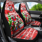 Swans Football Merry Christmas Car Seat Cover Indigenous Australian Art