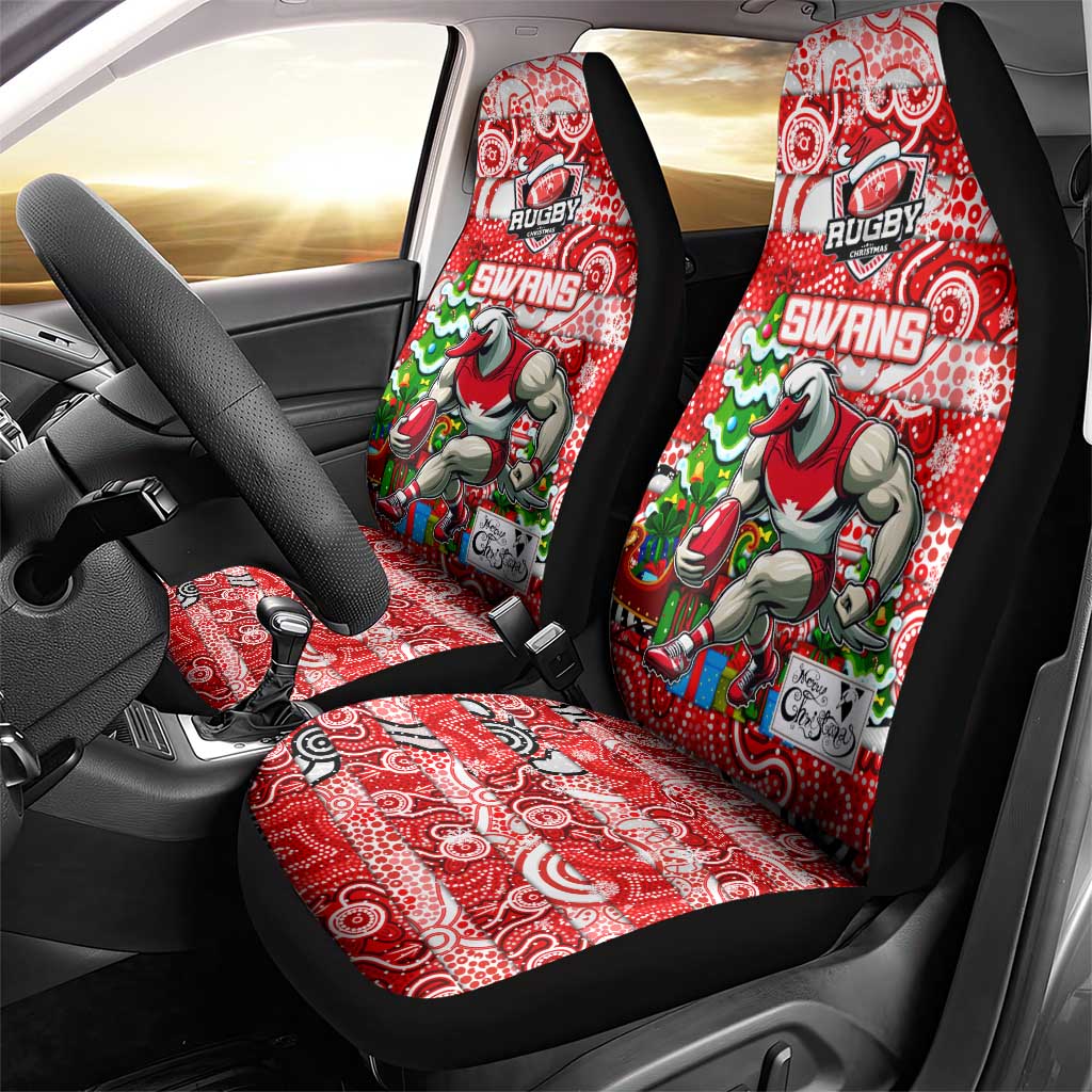 Swans Football Merry Christmas Car Seat Cover Indigenous Australian Art