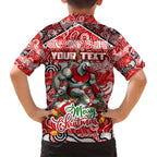 Custom Swans Rugby Merry Christmas Family Matching Tank Maxi Dress and Hawaiian Shirt Indigenous Australian Art
