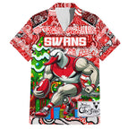 Custom Swans Rugby Merry Christmas Hawaiian Shirt Indigenous Australian Art