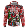 Custom Swans Rugby Merry Christmas Hoodie Indigenous Australian Art