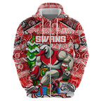 Custom Swans Rugby Merry Christmas Hoodie Indigenous Australian Art