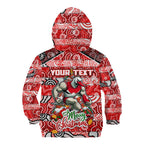 Custom Swans Rugby Merry Christmas Kid Hoodie Indigenous Australian Art