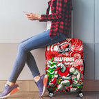 Swans Football Merry Christmas Luggage Cover Indigenous Australian Art