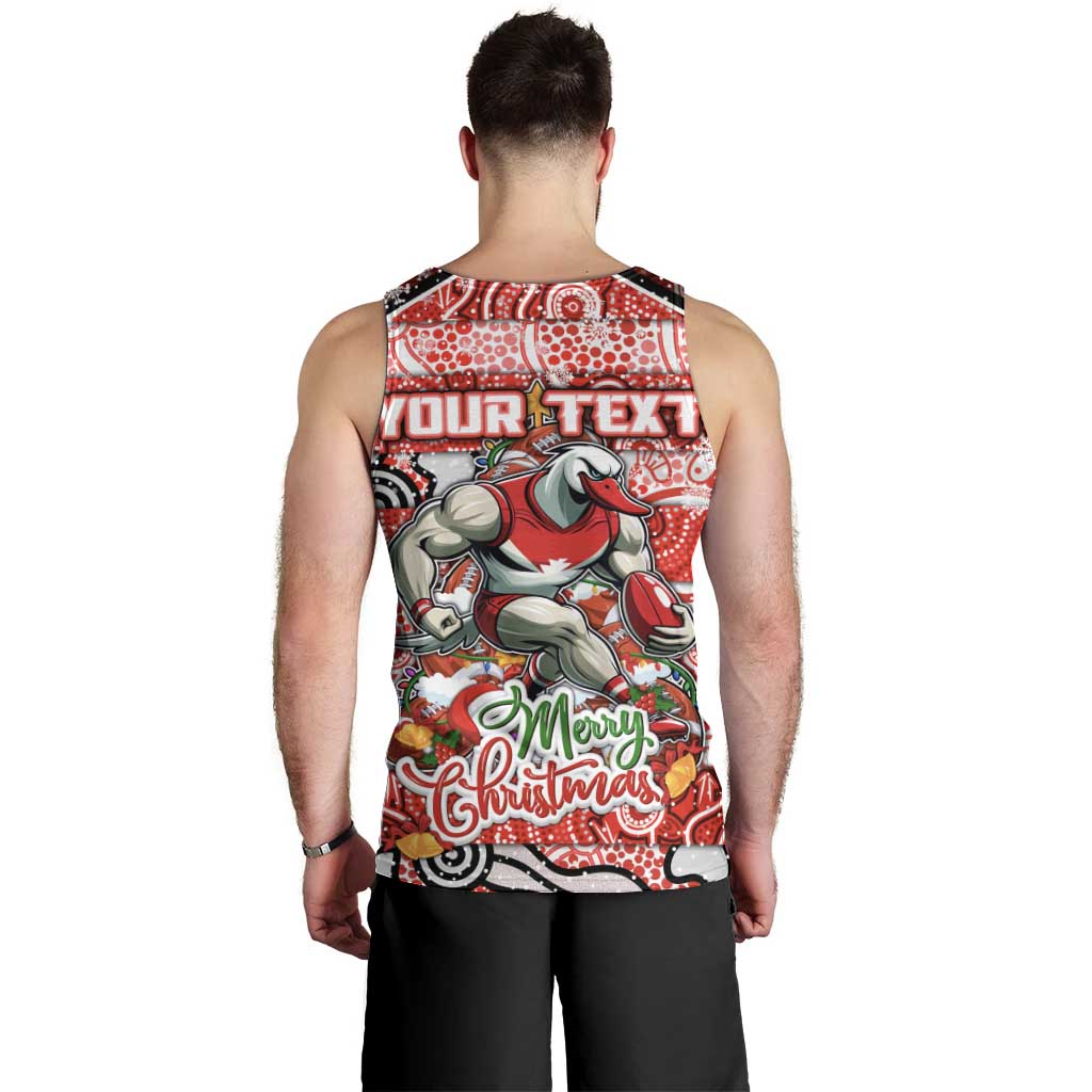 Custom Swans Rugby Merry Christmas Men Tank Top Indigenous Australian Art