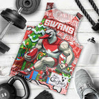 Custom Swans Rugby Merry Christmas Men Tank Top Indigenous Australian Art