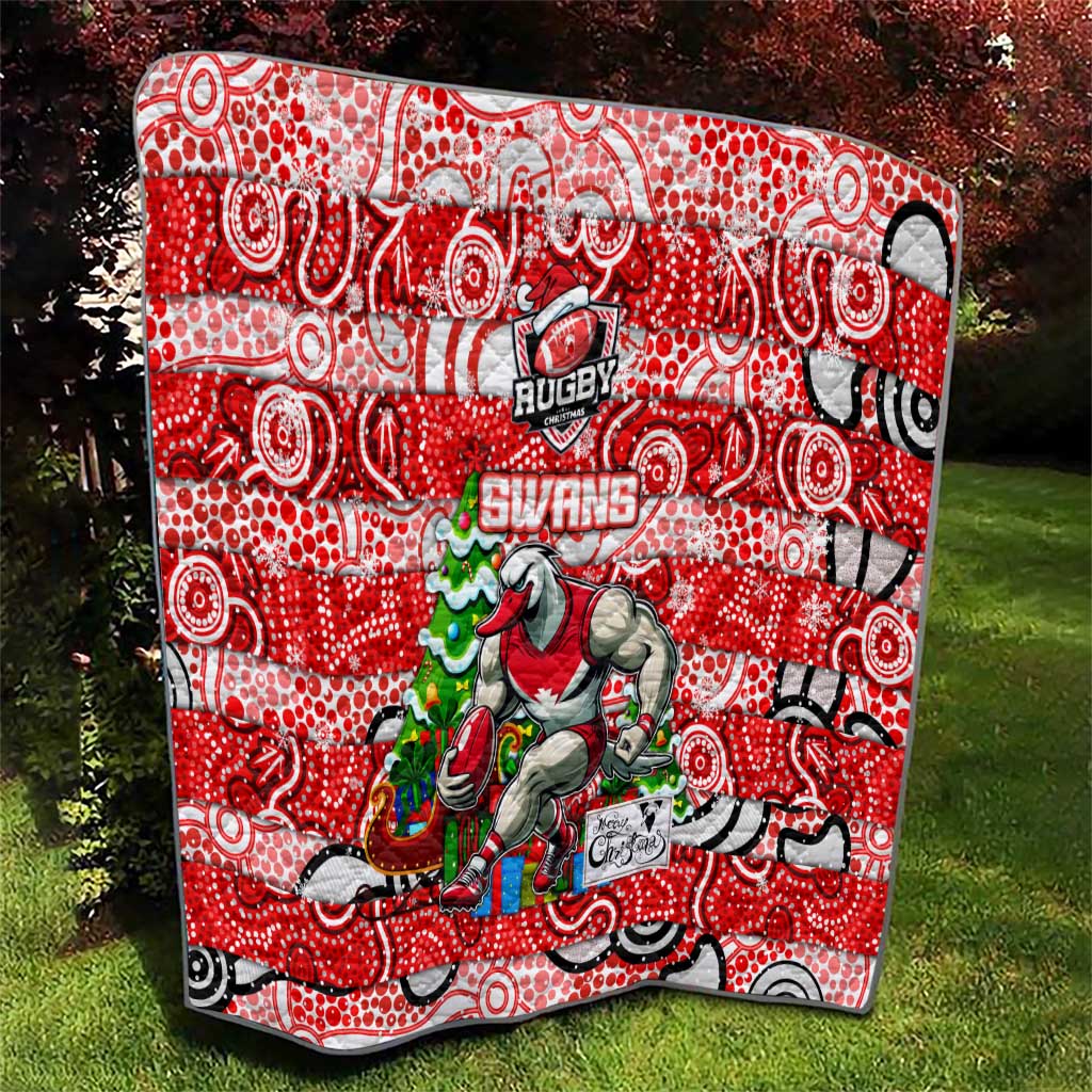Swans Football Merry Christmas Quilt Indigenous Australian Art