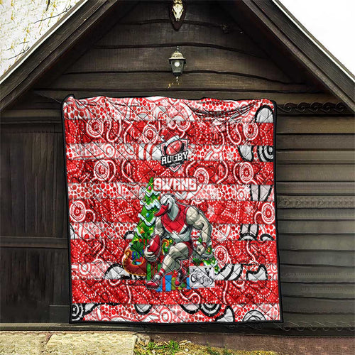 Swans Football Merry Christmas Quilt Indigenous Australian Art