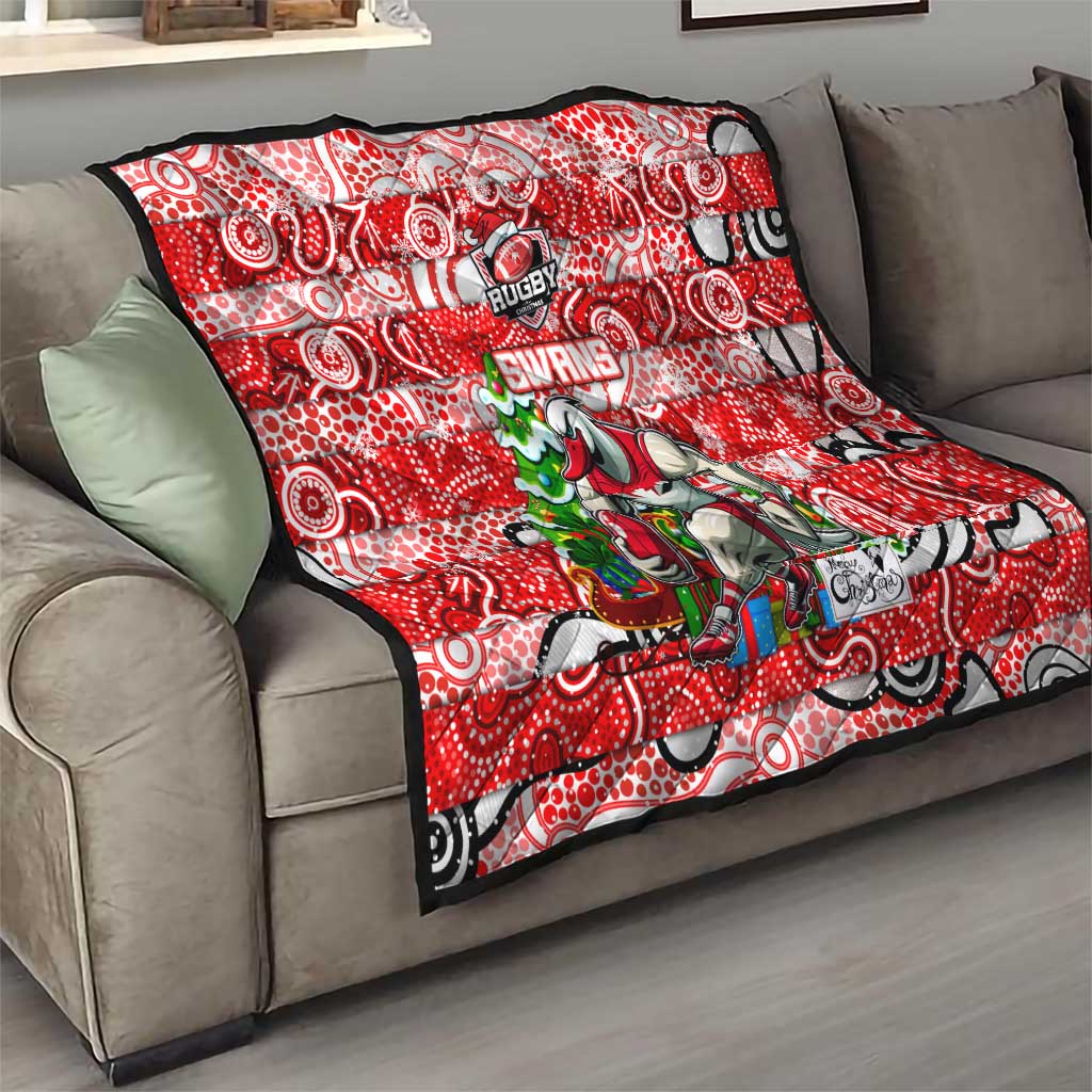 Swans Football Merry Christmas Quilt Indigenous Australian Art