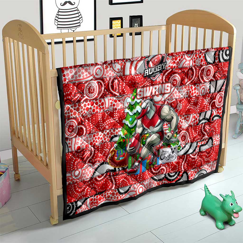 Swans Football Merry Christmas Quilt Indigenous Australian Art