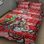 Swans Football Merry Christmas Quilt Bed Set Indigenous Australian Art