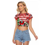 Custom Swans Rugby Merry Christmas Raglan Cropped T Shirt Indigenous Australian Art