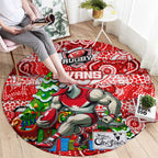 Swans Football Merry Christmas Round Carpet Indigenous Australian Art