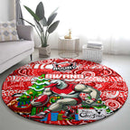 Swans Football Merry Christmas Round Carpet Indigenous Australian Art