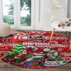Swans Football Merry Christmas Round Carpet Indigenous Australian Art