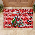 Swans Football Merry Christmas Rubber Doormat Indigenous Australian Art