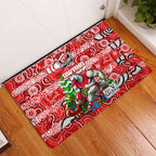 Swans Football Merry Christmas Rubber Doormat Indigenous Australian Art