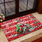 Swans Football Merry Christmas Rubber Doormat Indigenous Australian Art