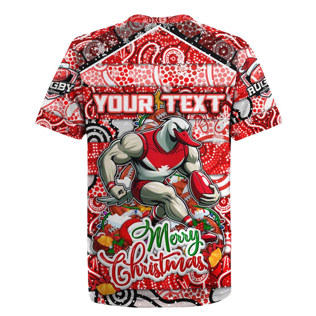 Custom Swans Rugby Merry Christmas Rugby Jersey Indigenous Australian Art
