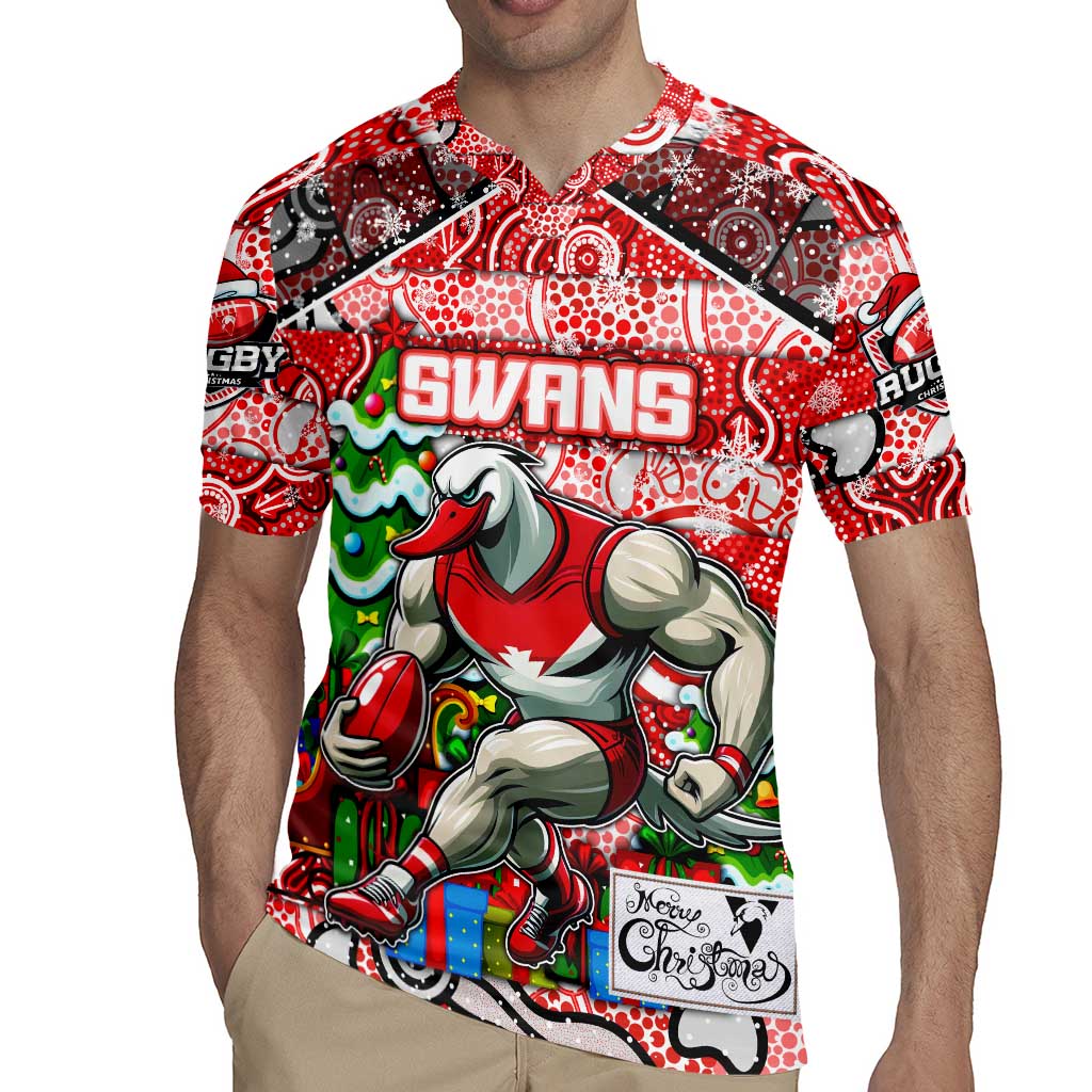Custom Swans Rugby Merry Christmas Rugby Jersey Indigenous Australian Art