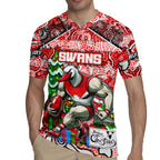 Custom Swans Rugby Merry Christmas Rugby Jersey Indigenous Australian Art