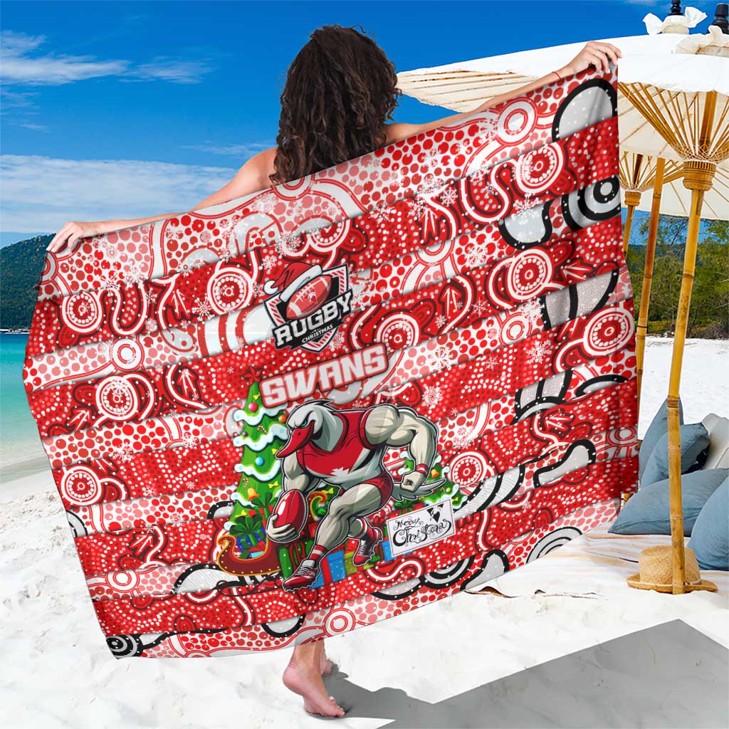 Swans Football Merry Christmas Sarong Indigenous Australian Art