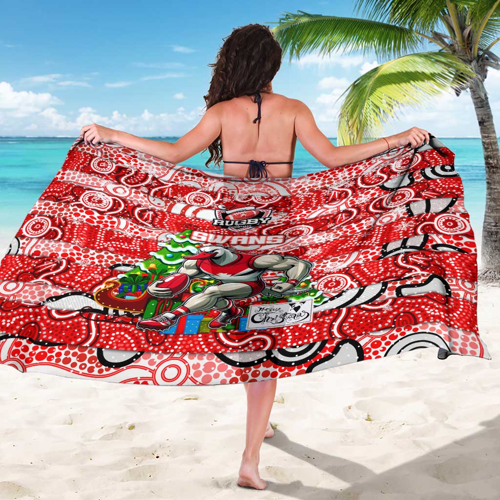 Swans Football Merry Christmas Sarong Indigenous Australian Art