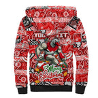 Custom Swans Rugby Merry Christmas Sherpa Hoodie Indigenous Australian Art