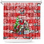 Swans Football Merry Christmas Shower Curtain Indigenous Australian Art