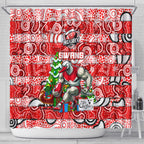 Swans Football Merry Christmas Shower Curtain Indigenous Australian Art