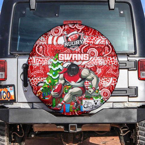 Swans Football Merry Christmas Spare Tire Cover Indigenous Australian Art