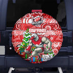 Swans Football Merry Christmas Spare Tire Cover Indigenous Australian Art