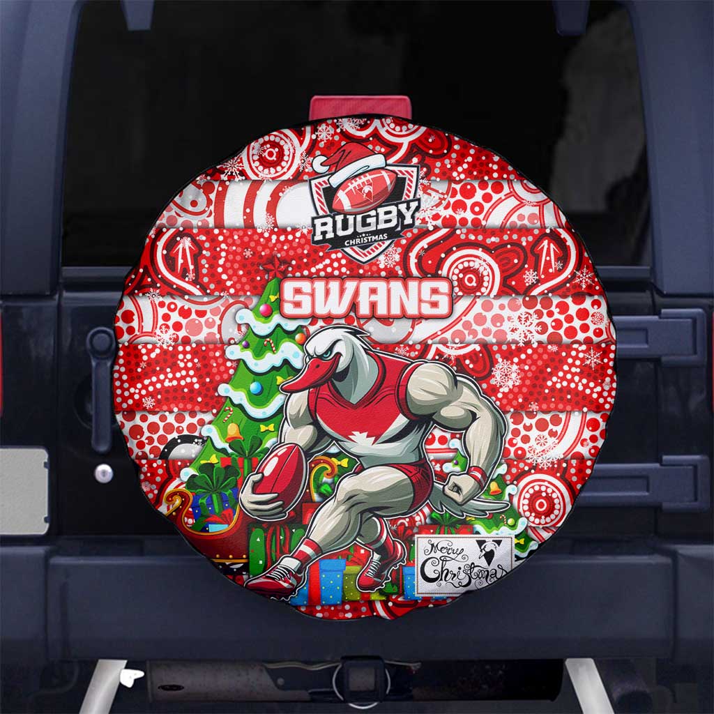 Swans Football Merry Christmas Spare Tire Cover Indigenous Australian Art