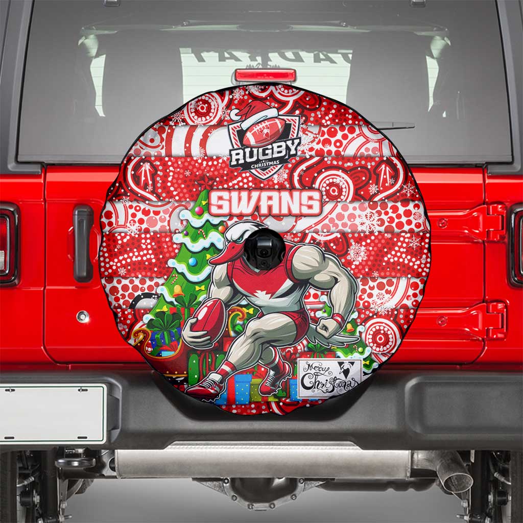 Swans Football Merry Christmas Spare Tire Cover Indigenous Australian Art