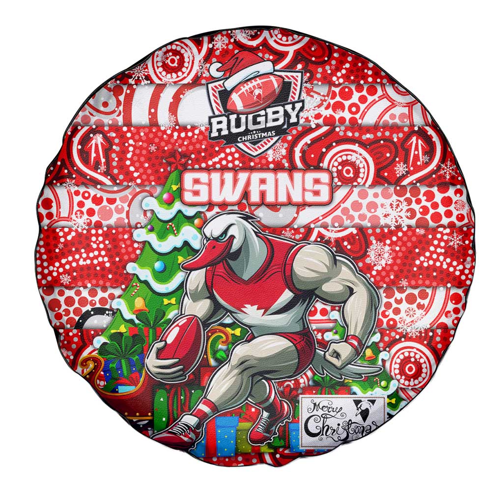Swans Football Merry Christmas Spare Tire Cover Indigenous Australian Art