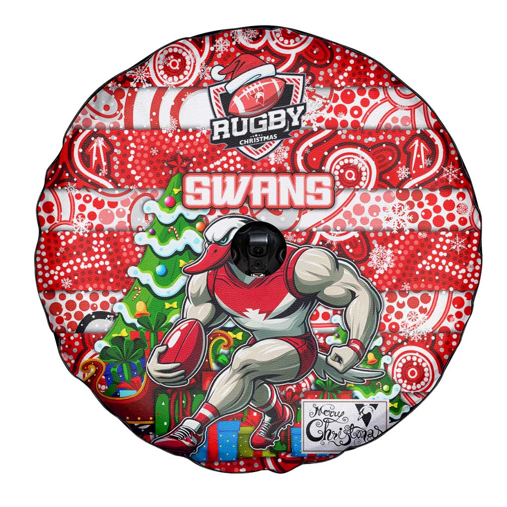 Swans Football Merry Christmas Spare Tire Cover Indigenous Australian Art