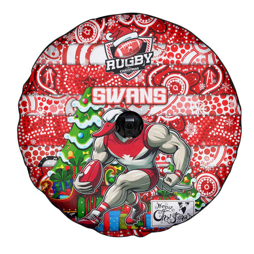 Swans Football Merry Christmas Spare Tire Cover Indigenous Australian Art