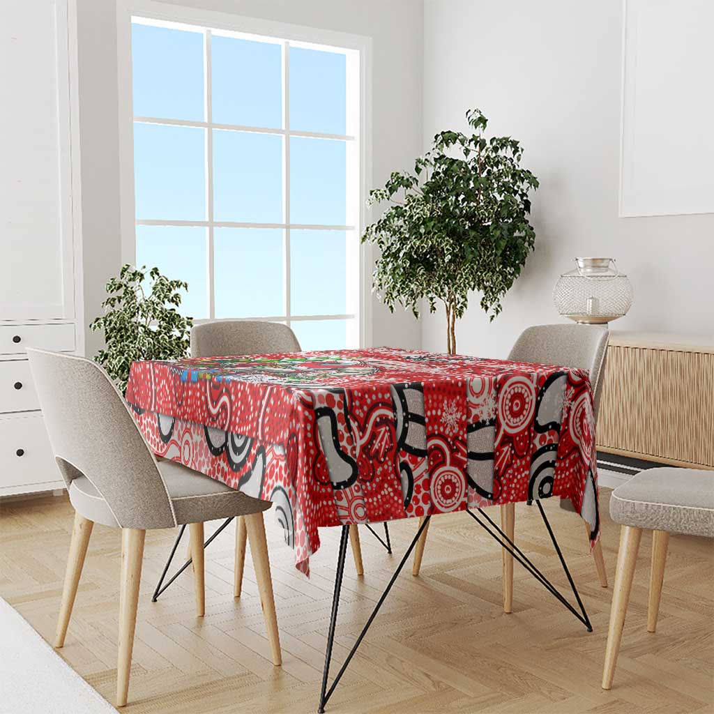 Swans Football Merry Christmas Tablecloth Indigenous Australian Art