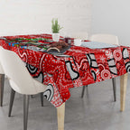 Swans Football Merry Christmas Tablecloth Indigenous Australian Art