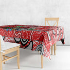 Swans Football Merry Christmas Tablecloth Indigenous Australian Art